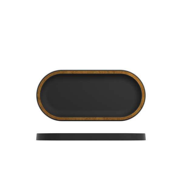 Copper/ Black Utah Melamine Oval Tray 32 x 15cm